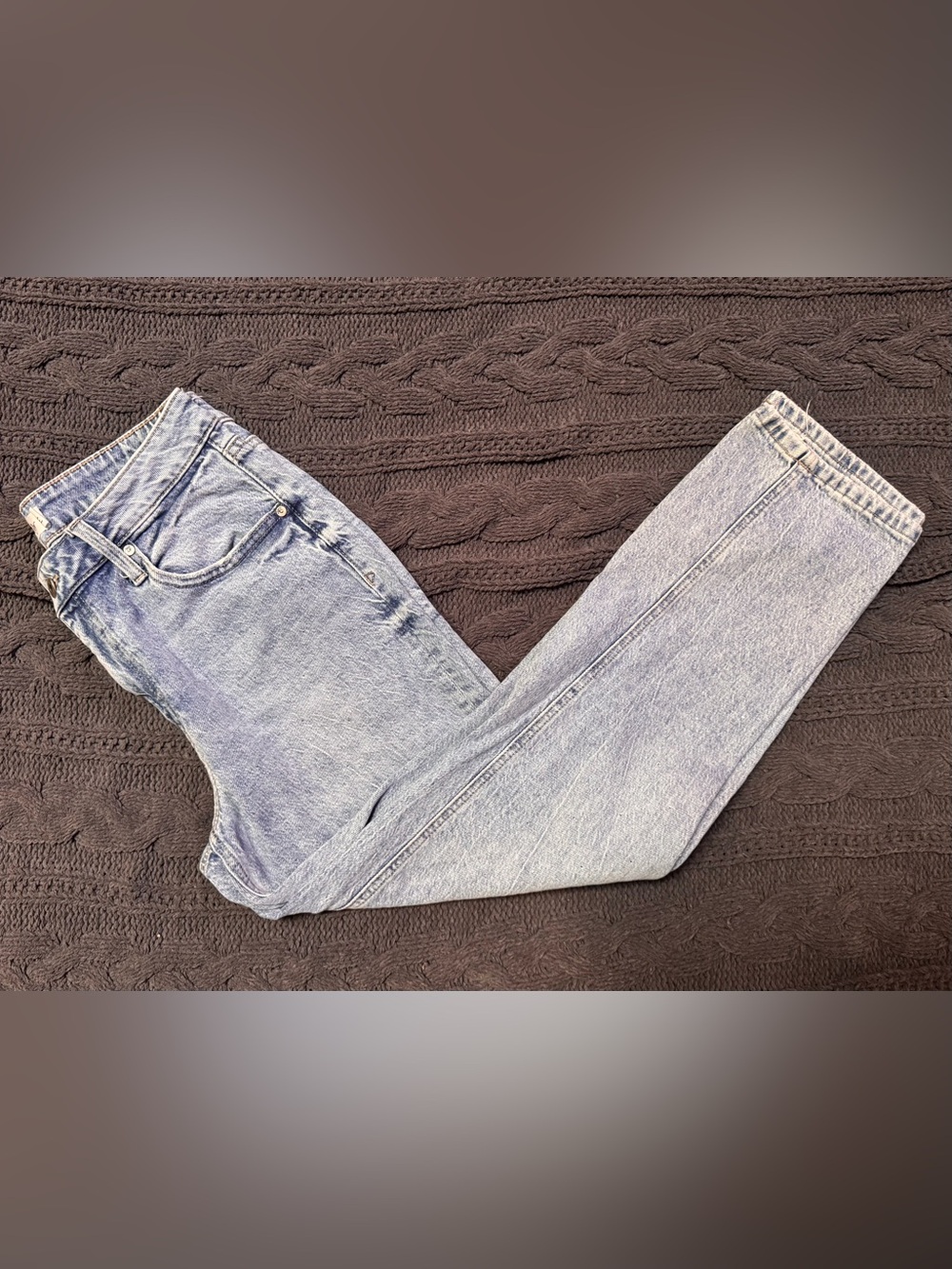 Edgely Jeans, Rhinestones on Front, Women Size 8 Slim Straight Ankle High Rise
